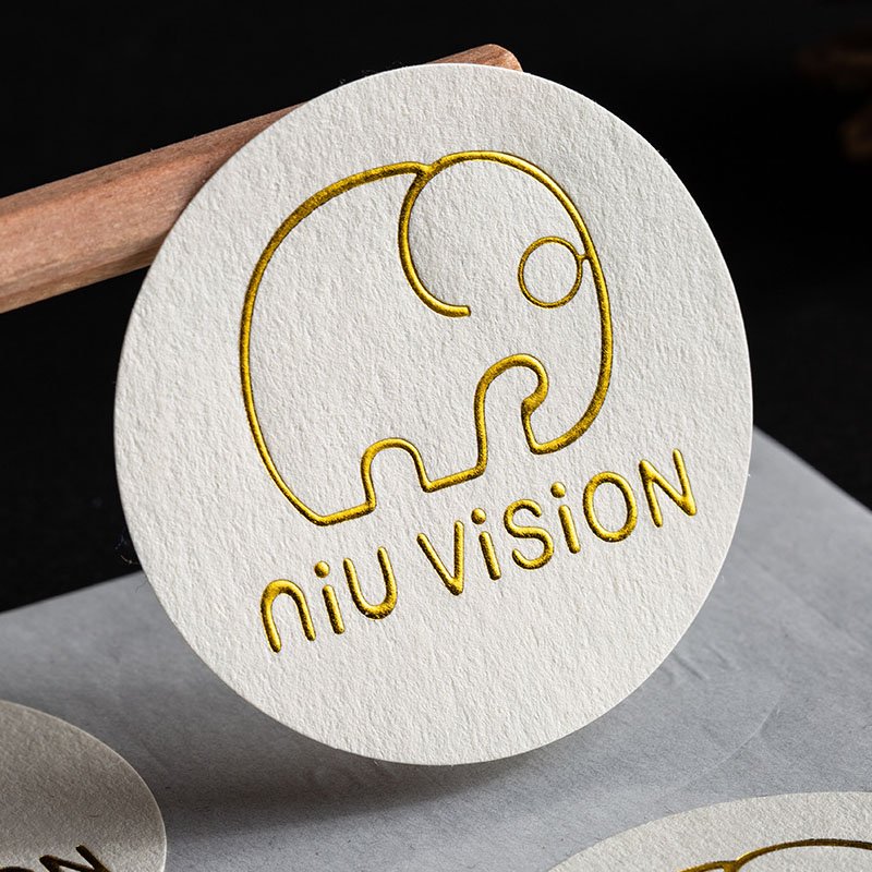 embossed foil logo adhesive sticker