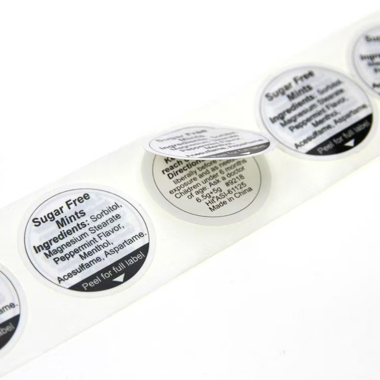 multi-layer adhesive label sticker for food packaging