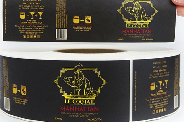gold foil stamping paper label