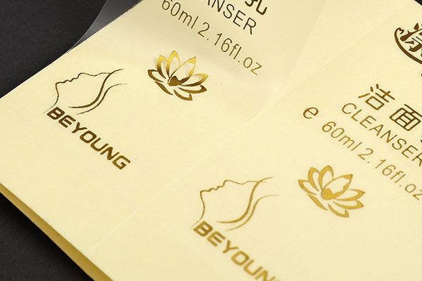 gold foil stamping transparent sticker