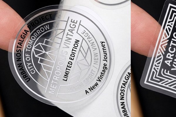 silver foil stamping adhesive sticker