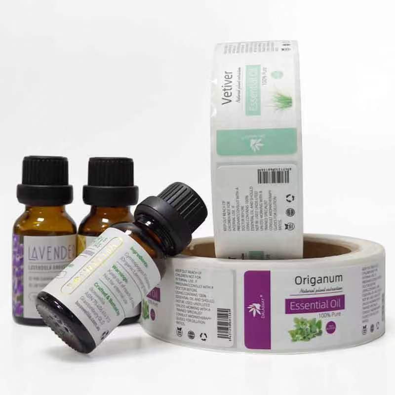 custom printed adhesive labels for cosmetic glass bottle