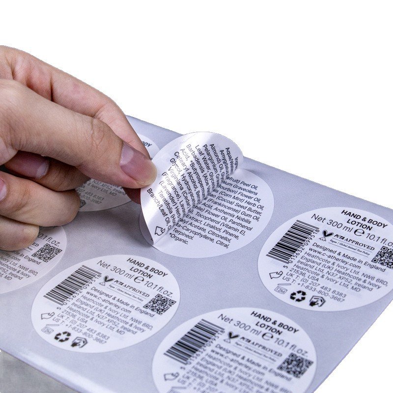 multi-layer adhesive labels for cosmetics