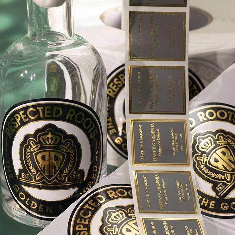 Gold Foil Stamping Adhesive Stickers & Labels