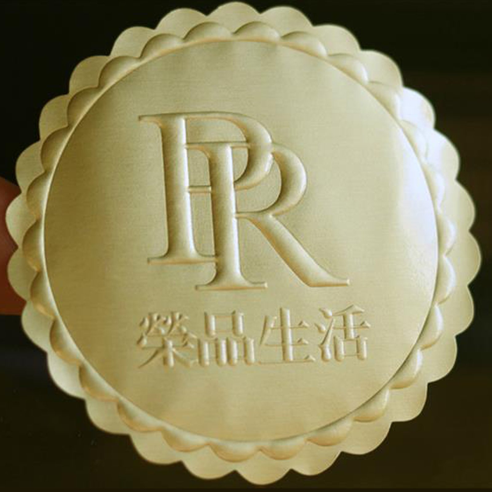 embossed gold foil aluminium adhesive sticker